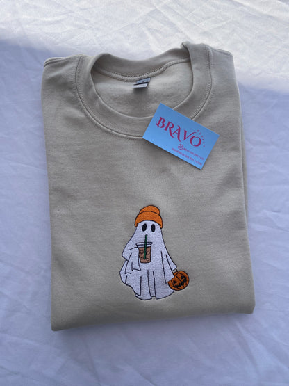 Ghost with Coffee embroidered sweatshirt