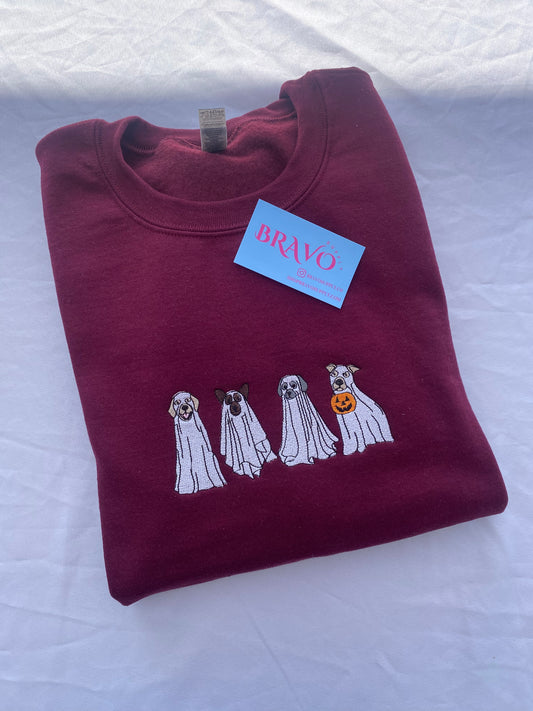 Dog Ghost embroidered sweatshirt