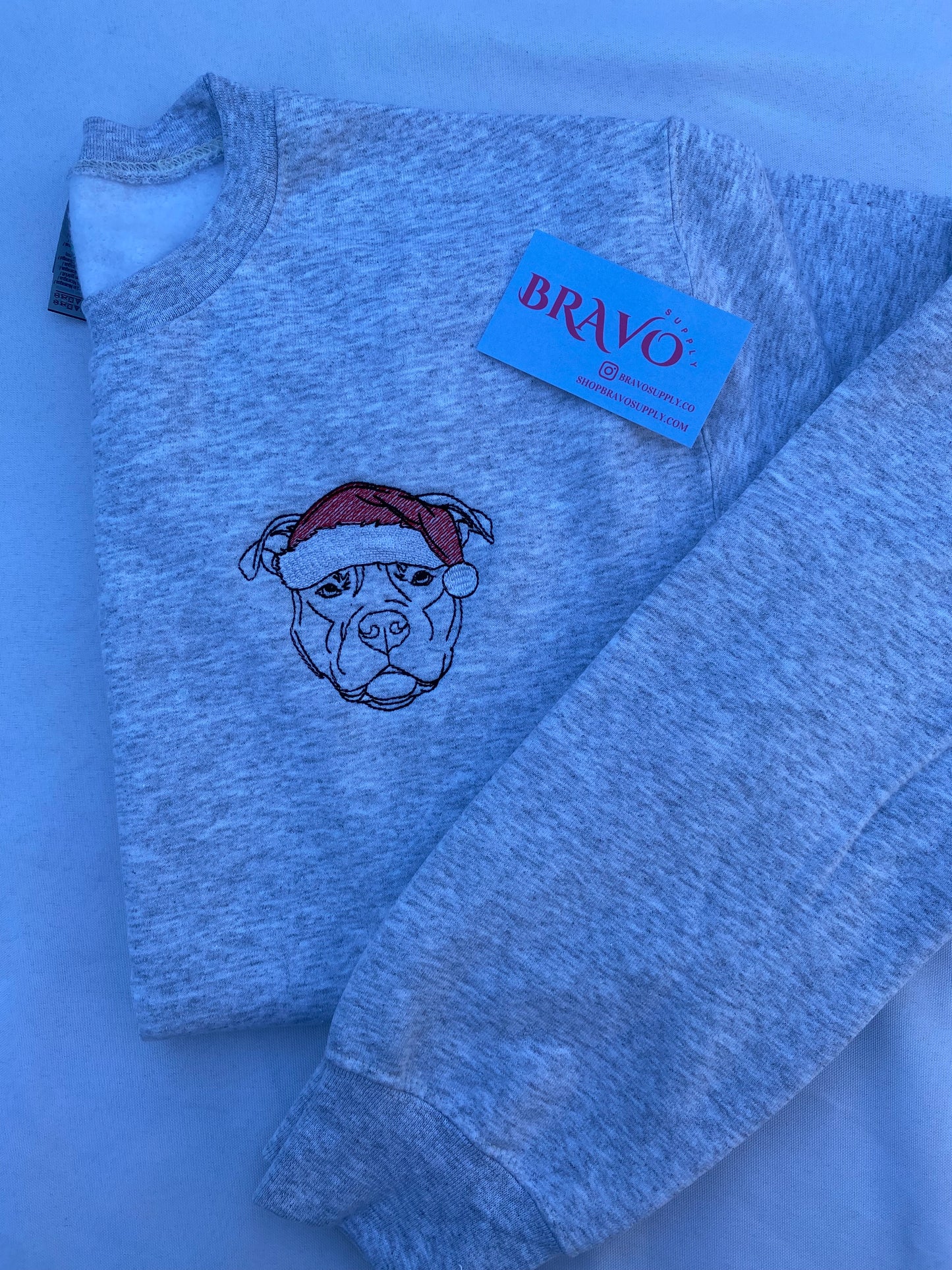 Custom Christmas dog embroidered sweatshirt