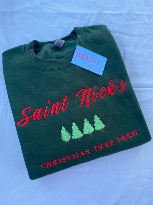 Christmas Tree Farm embroidered sweatshirt