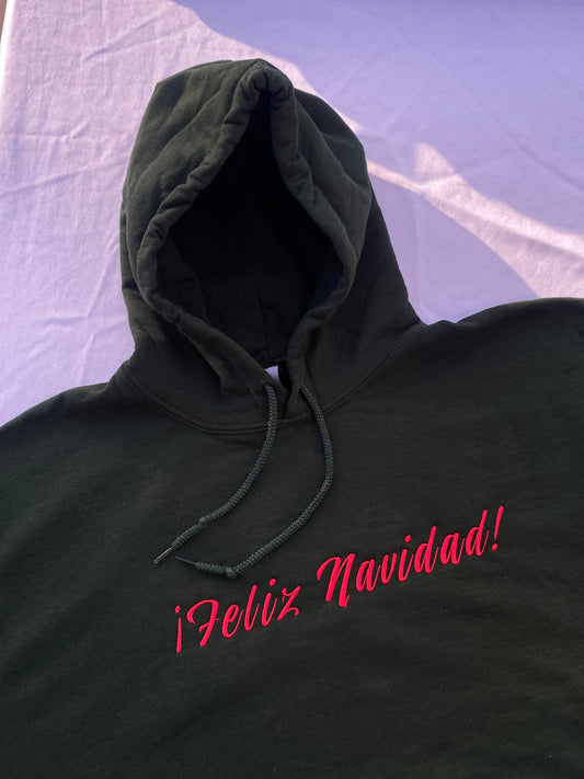 Feliz navidad embroidered hoodie