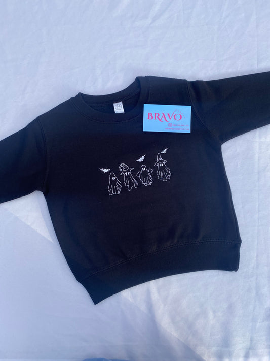 Kids ghost embroidered sweatshirt
