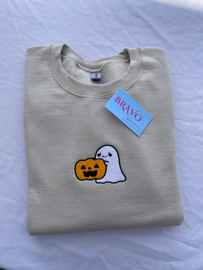 Ghost with pumpkin sweatshirt