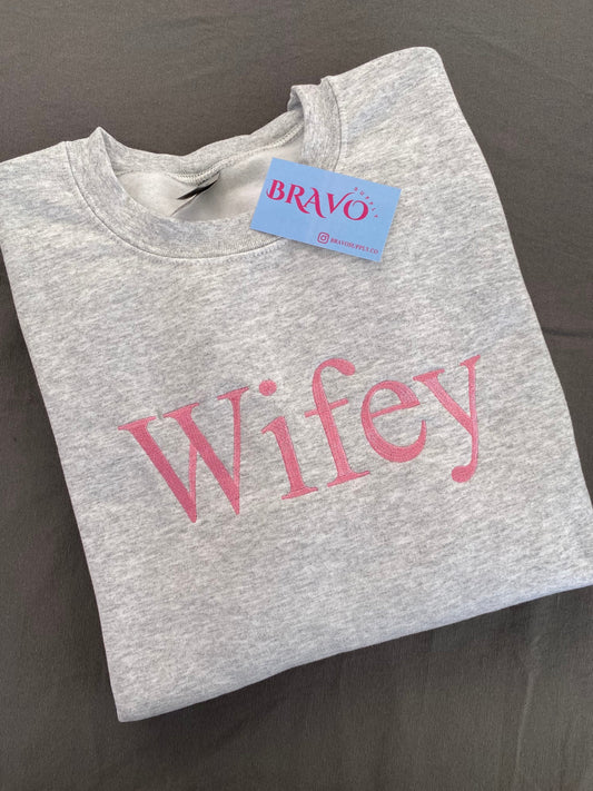Wifey embroidered sweatshirt