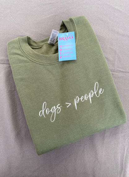 Dogs over people embroidered sweatshirt