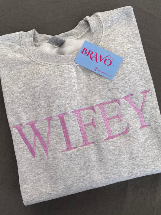 Wifey embroidered sweatshirt