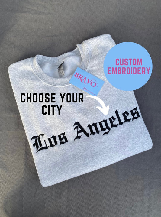 Custom City embroidered sweatshirt