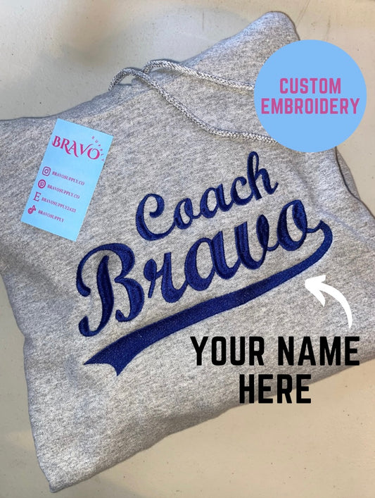 Custom coach embroidered sweatshirt